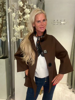 Korte Mantel Jas Mocca Chic