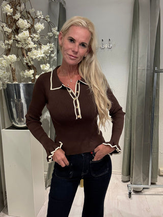 Top Knitted Polo Bruin