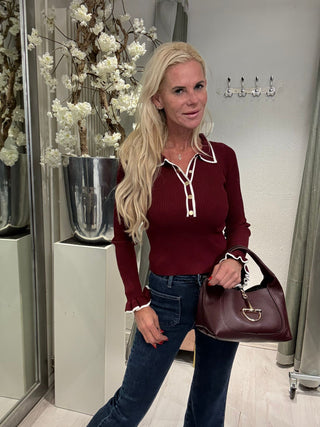 Top Knitted Polo Burgundy