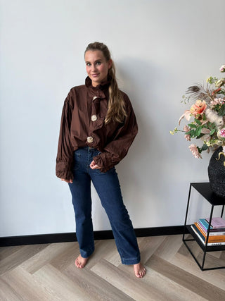 Blouse Elegance Donker Bruin