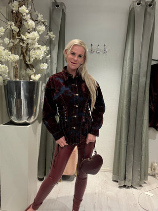 Blouse Denim Velvet Love