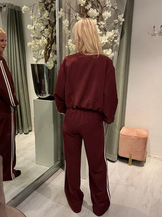 2 Delige Set Comfy Stripes Bordeaux