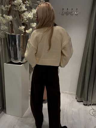 Viral Balloon Jeans Studs Chocolade Bruin