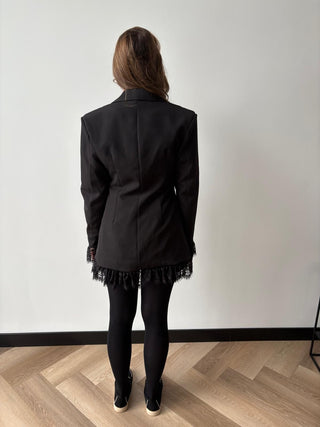 Zwarte Blazer Met Kant