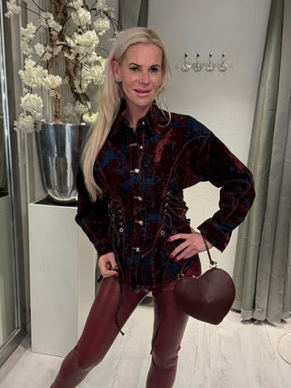 Blouse Denim Velvet Love