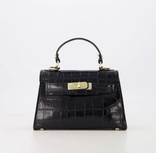 Leren Tas Croco Zwart