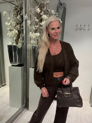 2 Delig Setje Top + Vest Bruin