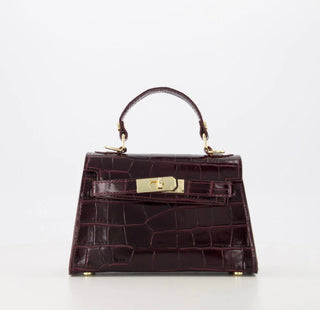 Leren Tas Croco  Bordeaux