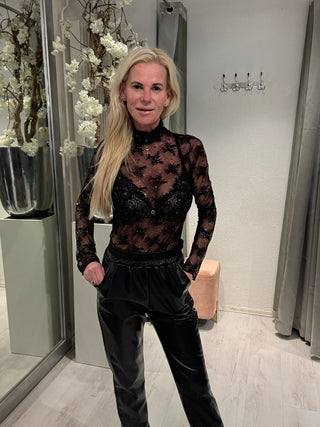 Zwarte Kanten Top Met Sterren