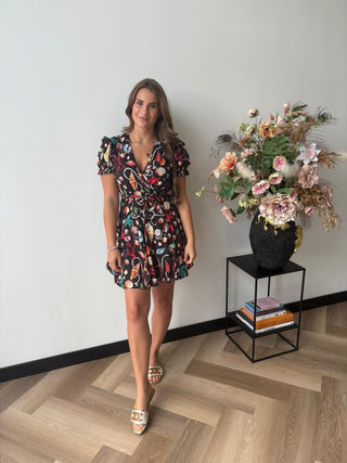 Jurkje met Schelpenprint Zwart