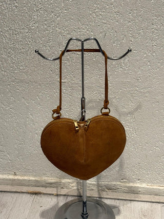 Hartvormige Handtas Cognac Bruin