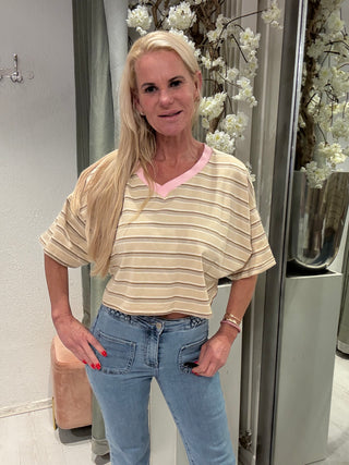 Crop shirt beige