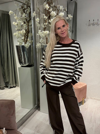Trui Bardot Stripes Zwart- Wit