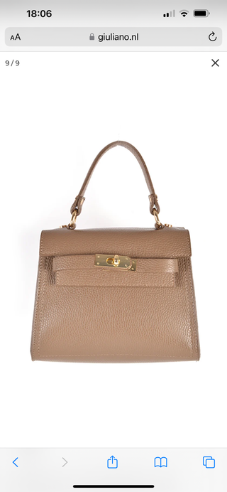 Leren tas burkin taupe