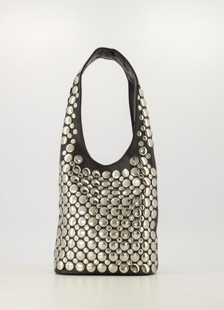 Leren tas studs zwart