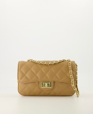 Leren tas Chan middel  Camel