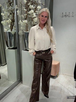 Pu Lederen Broek Bruin