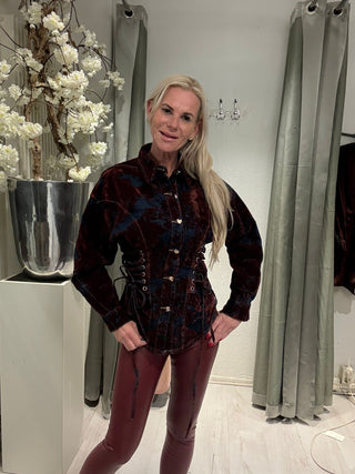 Blouse Denim Velvet Love