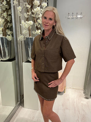 Blouse Suédine Met Studs