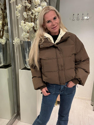 Puffer Jas Duo Tone Bruin