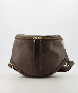 Leren Crossbody Tas Roma  Donker Bruin