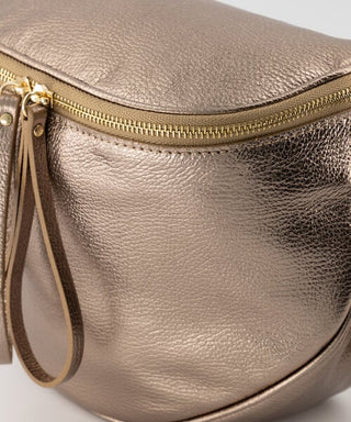 Leren Crossbody Tas Roma Brons