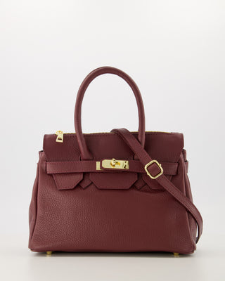 Leren Tas Jane Burgundy